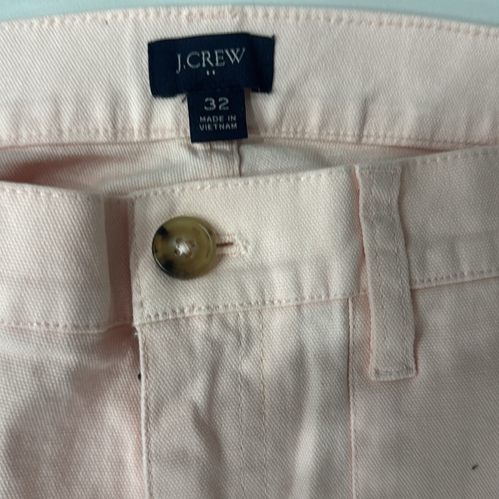 J. Crew Pink Pastel Cotton Utility Cropped Ankle Pants.  Sz 32 - Picture 9 of 10